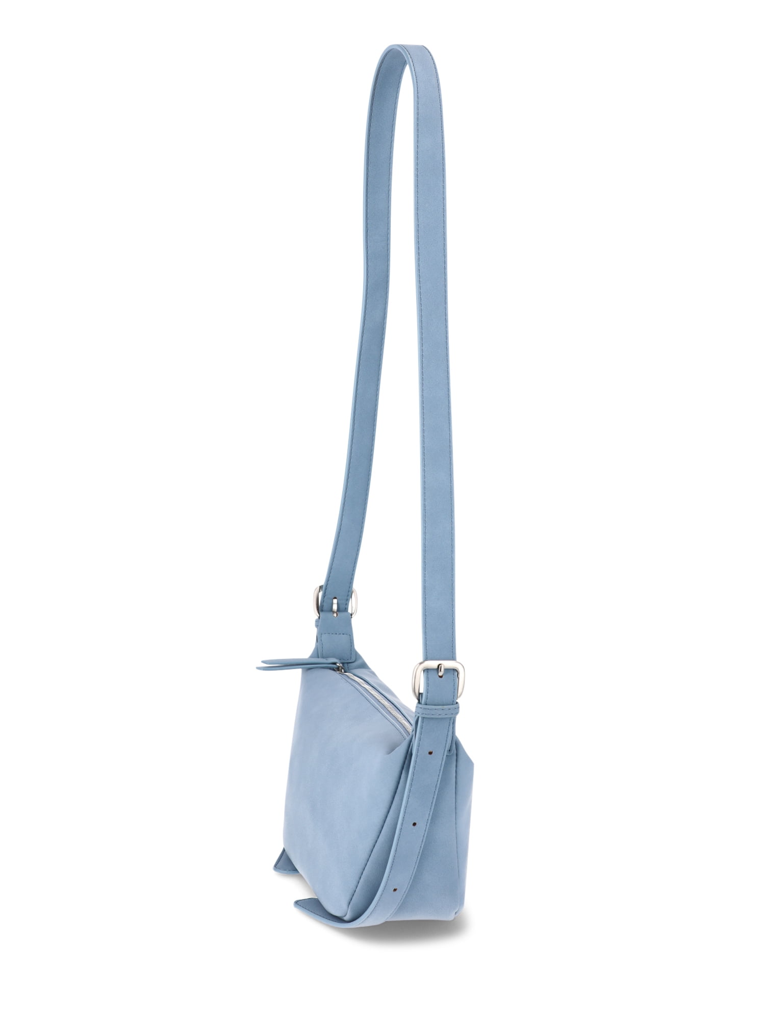 Time and Tru Women's Bean Sling Crossbody Handbag, Blue