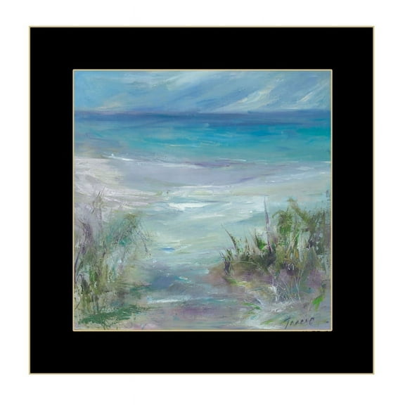 Trendy Decor4U "Blue Horizons" By Tracy Owen-Cullimore, Ready to Hang Framed Print, Black Frame