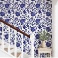 thumbnail image 2 of S4Sassy Floral Vine Wallpaper - Blue Wall Covering, 25" x 240" Self-Adhesive Vinyl Wall Paper, Decorative Walls Wrap, Easy DIY Walls Covering For Bedroom, Living Room, Living Space, 2 of 9