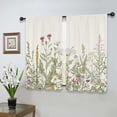 thumbnail image 4 of Light Green Leave Plant Small Short Kitchen Curtains Floral Botanical Wildflower Flower Floral Rod Pocket Farmhouse Cafe Curtains Herb Vintage Cute Bedroom Living Room Treatment Fabric, 4 of 6