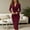Wine Red, variant on VIWORLD Elegant Women's Button-Down Midi Dress - V-Neck Long Sleeve Blazer Style for Professional Wear White，S