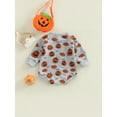 thumbnail image 3 of Newborn Baby Girl Boy Clothes Pumpkin Romper Sweatshirt Onesie Long Sleeve Bubble Jumpsuit Halloween Outfit, 3 of 6