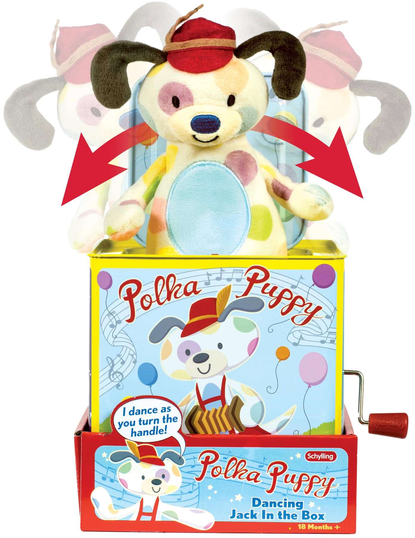 Schylling Polka Puppy Jack in the Box Novelty Toy