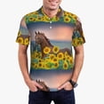 thumbnail image 2 of Balery Horse Sunflowers Printed Men’s Short Sleeve Polo Shirt, Midweight Men's Shirt,Golf Polo shirts -XX-Large, 2 of 8