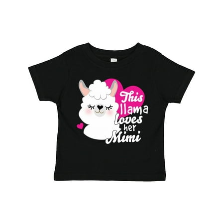 

Inktastic Valentines Day This Llama Loves Her Mimi Gift Toddler Toddler Girl T-Shirt
