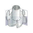 thumbnail image 2 of 1/4-20 x 5/16" 6 Prong Tee Nuts | Straight Barrel | Steel | Zinc (Quantity: 2000), 2 of 3