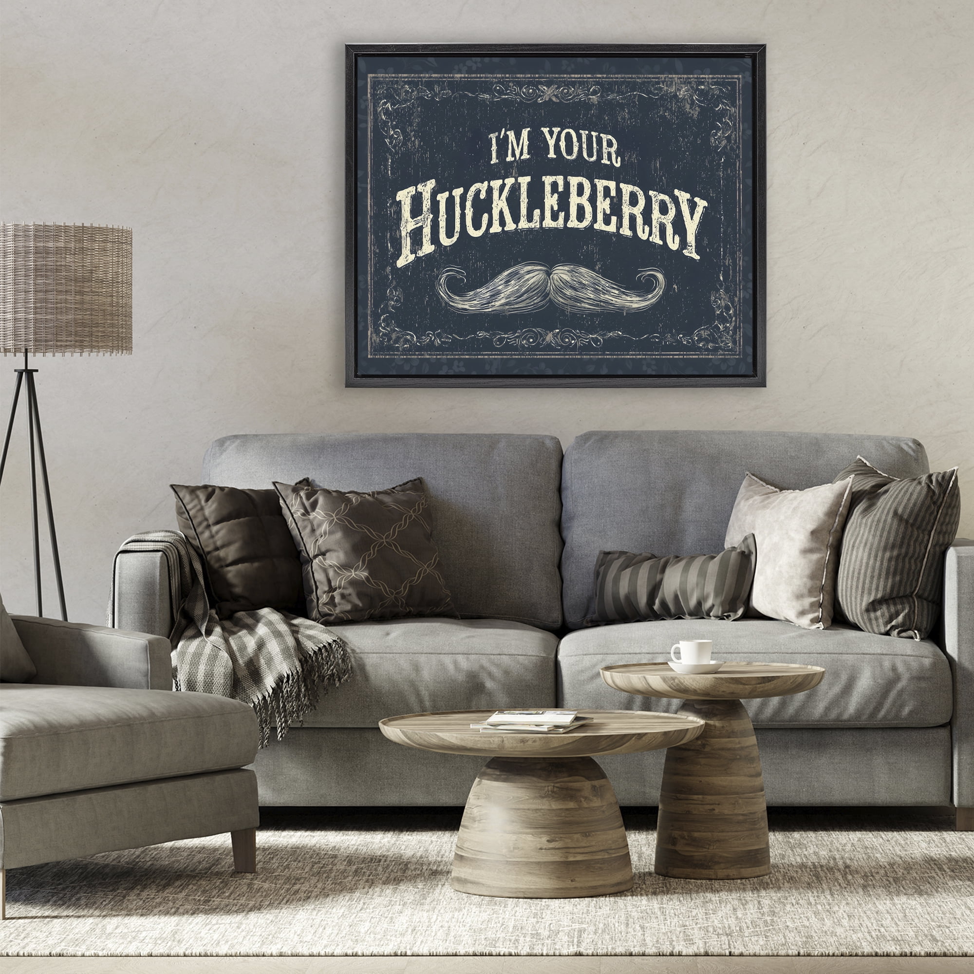 Stupell Industries I'm Your Huckleberry Black Framed Floater Canvas Wall Art, design by Arlington Prints