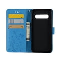 thumbnail image 2 of S10 Plus Case, Samsung Galaxy S10 Plus Case - Allytech Premium Wallet PU Leather with Fashion Embossed Flower Magnetic Clasp Card Holders Flip Cover with Hand Strap, Blue, 2 of 6