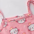 thumbnail image 3 of Toddler Baby Girls Summer Clothes Outfits Tie Knot Shoulder Sleeveless Cat Shirt and Shorts Pants Sets 2PCS Size 2T, 3 of 6
