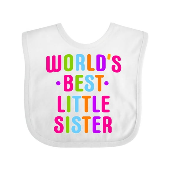 Inktastic Worlds Best Little Sister Girls Baby Bib