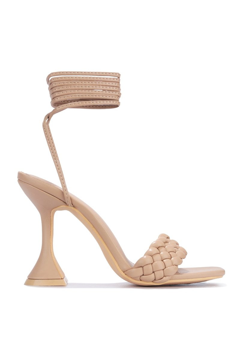 nude tie sandals