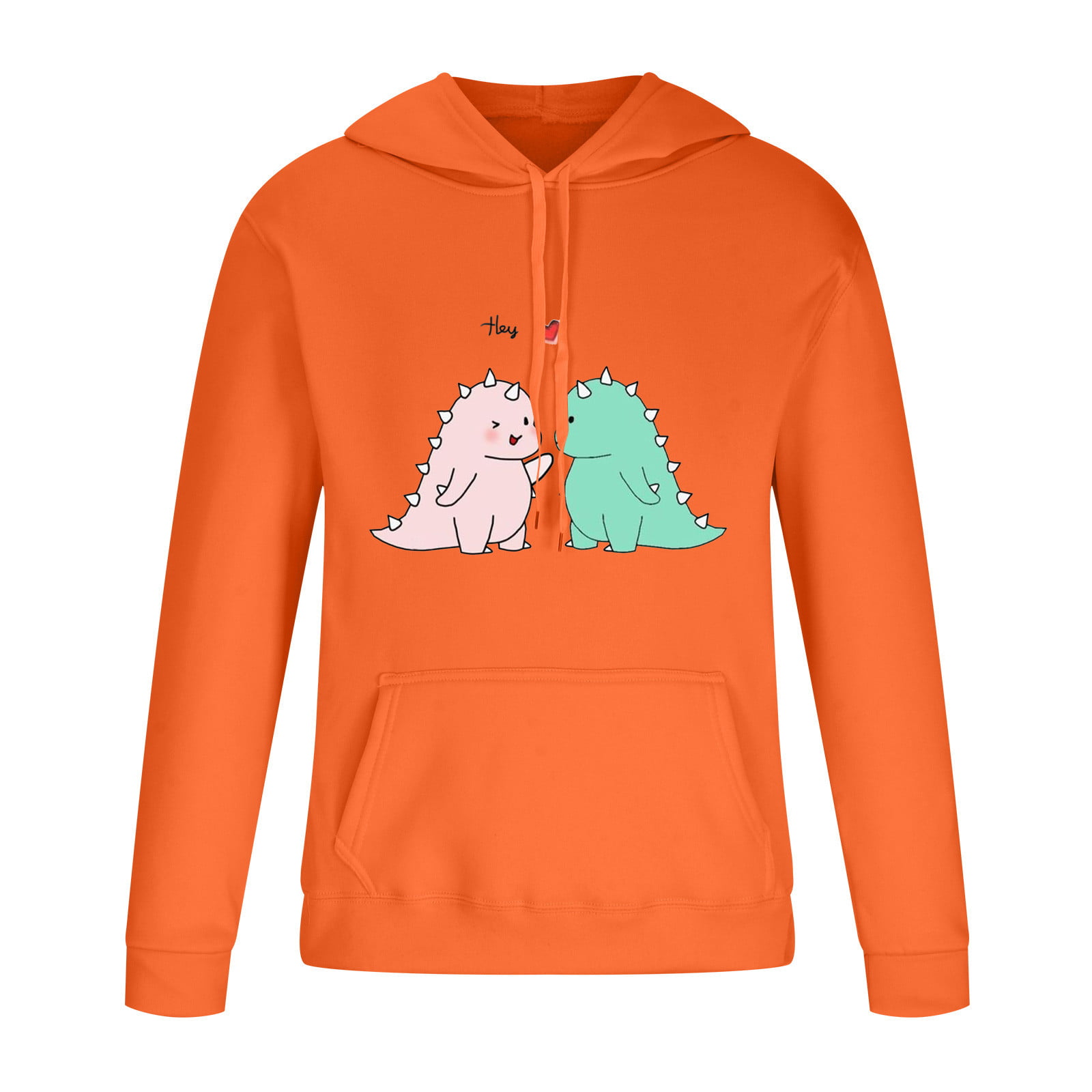 RQYYD Clearance Cute Dinosaur Graphic Hoodies and Sweatpants Set Men Women  Teen Girls Casual Sport Outfits Drawstring Jogger Tracksuits Top Orange 3XL