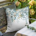 thumbnail image 3 of Throw Pillow Covers, Teal Tulip Eucalyptus 16x16 Pillow Covers for Couch/Sofa/Bed, Spring Summer Botanical Floral Chic Decorative Square Linen Cushion Pillowcase for Home Decor, 3 of 9