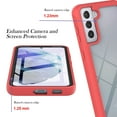 thumbnail image 6 of Case for Samsung Galaxy S21 with Built-in Screen Protector, Hybrid Rugged Full Body Drop Protection Shockproof Anti-Scratch Transparent Clear PC Back Phone Cover, Red, 6 of 6