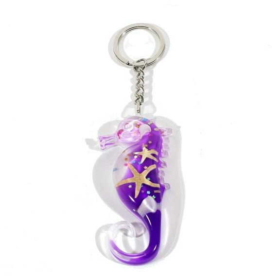 ED Speldy East OK6602 Seahorse Shaped Key Chain, Purple