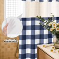 thumbnail image 3 of No Hook Shower Curtain, Navy Blue Check Shower Curtains for Bathroom with See Through Top Window, Farmhouse Buffalo Plaid Blue Waterproof & Washable Bath Curtain Stall 48"x72", 3 of 9