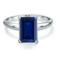 thumbnail image 3 of Gem Stone King PLAT-900 Platinum Blue Created Sapphire Engagement Ring for Women | 4.00 Cttw | Octagon 10X8MM | Gemstone September Birthstone | Size 6, 3 of 6