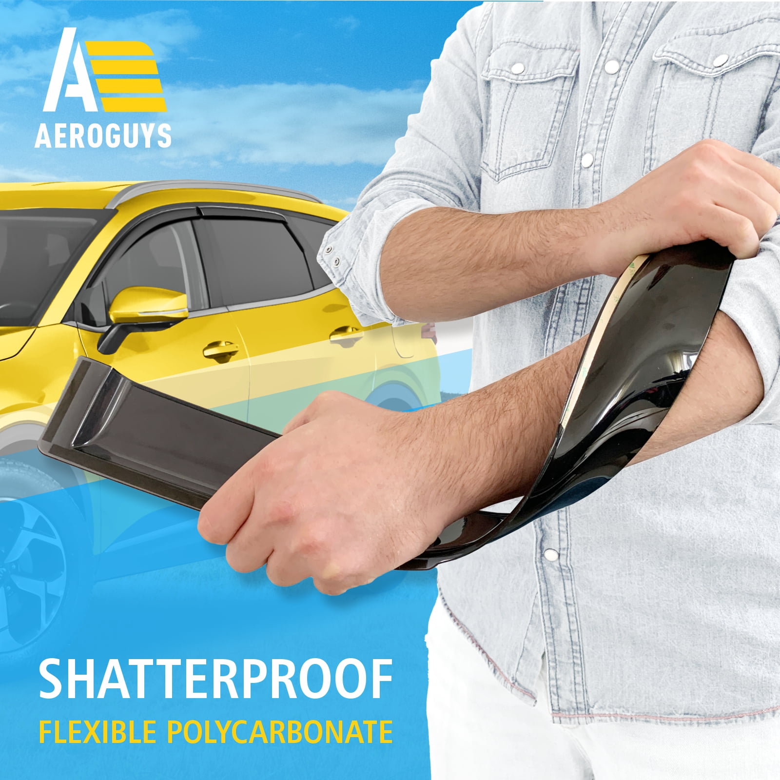 AEROGUYS Tape-On Window Deflectors Extra Durable Window Visors Rain Guards Fit for Kia Sportage 2023-2026, Sun Visors, Wind Vent Visors, Car Accessories - 4pcs. AG0206