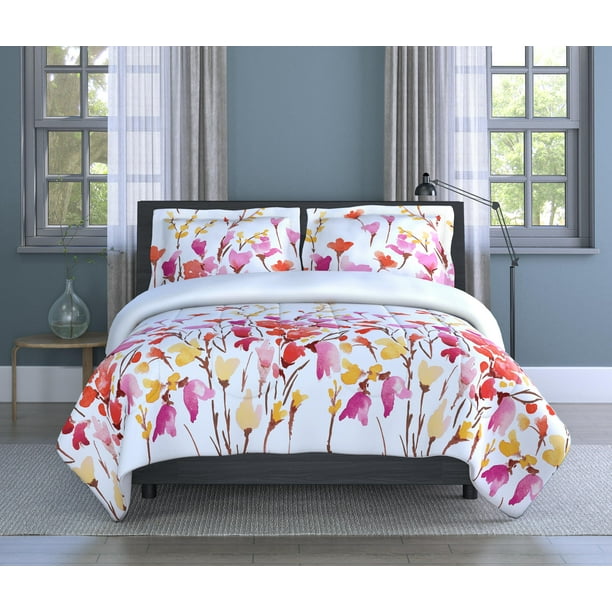 Inspired Surroundings 2Piece Twin Comforter Set, Lovely Flowers