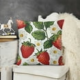 thumbnail image 2 of SHANXI Red Strawberry Tropical Bohemian Fruit Summer Art Fruit Pillow Covers Pillowcases Home Decor Bed Couch Sofa Office Living Room Cushion 12x12in, 2 of 5