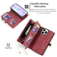 thumbnail image 3 of for iPhone 14 Pro Max Wallet Case, Durable PU Leather 2-in-1 Detachable Magnetic Flip Phone Case for iPhone 14 Pro Max Case Wallet with Card Holder Slots Zipper Pouch for Women Men,Red, 3 of 6