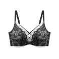 thumbnail image 2 of Women's Cross-Back Lace Push up Bra Solid Wireless Front Closure Comfortable Seamless Underwear Bralette Bras for Lady No Underwire Front Closure Black M, 2 of 6