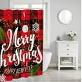 thumbnail image 6 of Hxlamzoo 1PC Christmas Printed Waterproof Shower Curtain, Red Polyester Fabric 70.87x70.87 Inches, Reinforced Holes, Xmas Holiday Bathroom Decor, 6 of 6