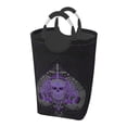 thumbnail image 1 of XMXT Large Collapsible Laundry Hamper, Grey Skull Ace Print Laundry Basket with Aluminum Handle, 50L, 1 of 7