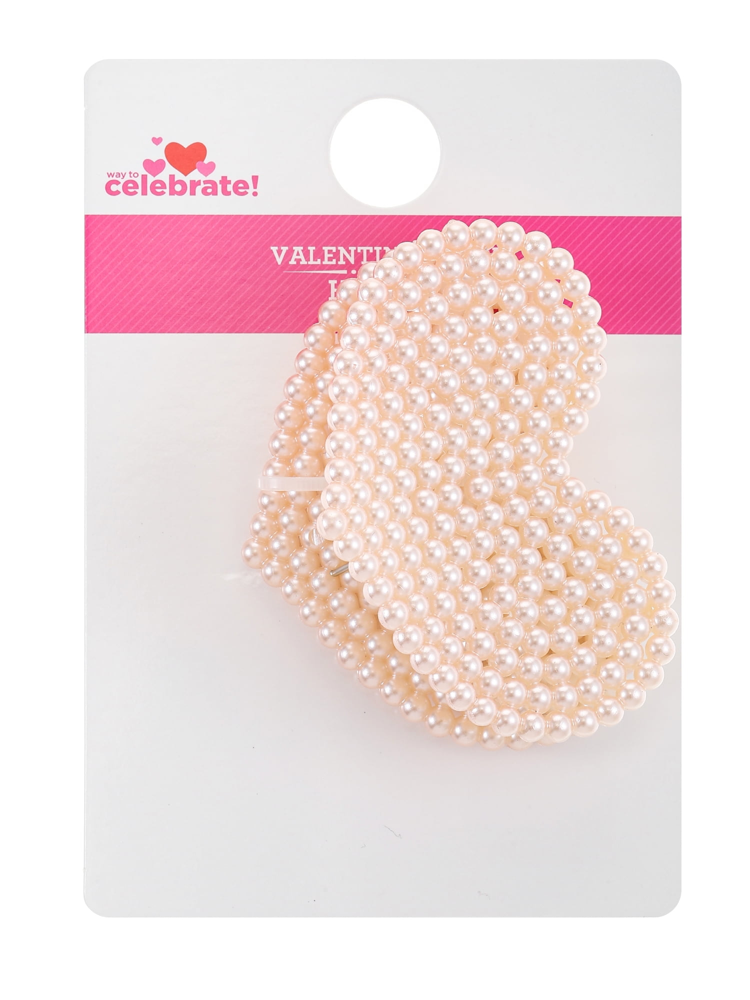 Way to Celebrate Valentine's Day Pearl Heart Claw Clip, 1 Piece