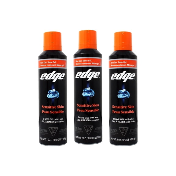 Edge Sensitive Skin Shave Gel for Men, 7 Ounce (Pack of 3)
