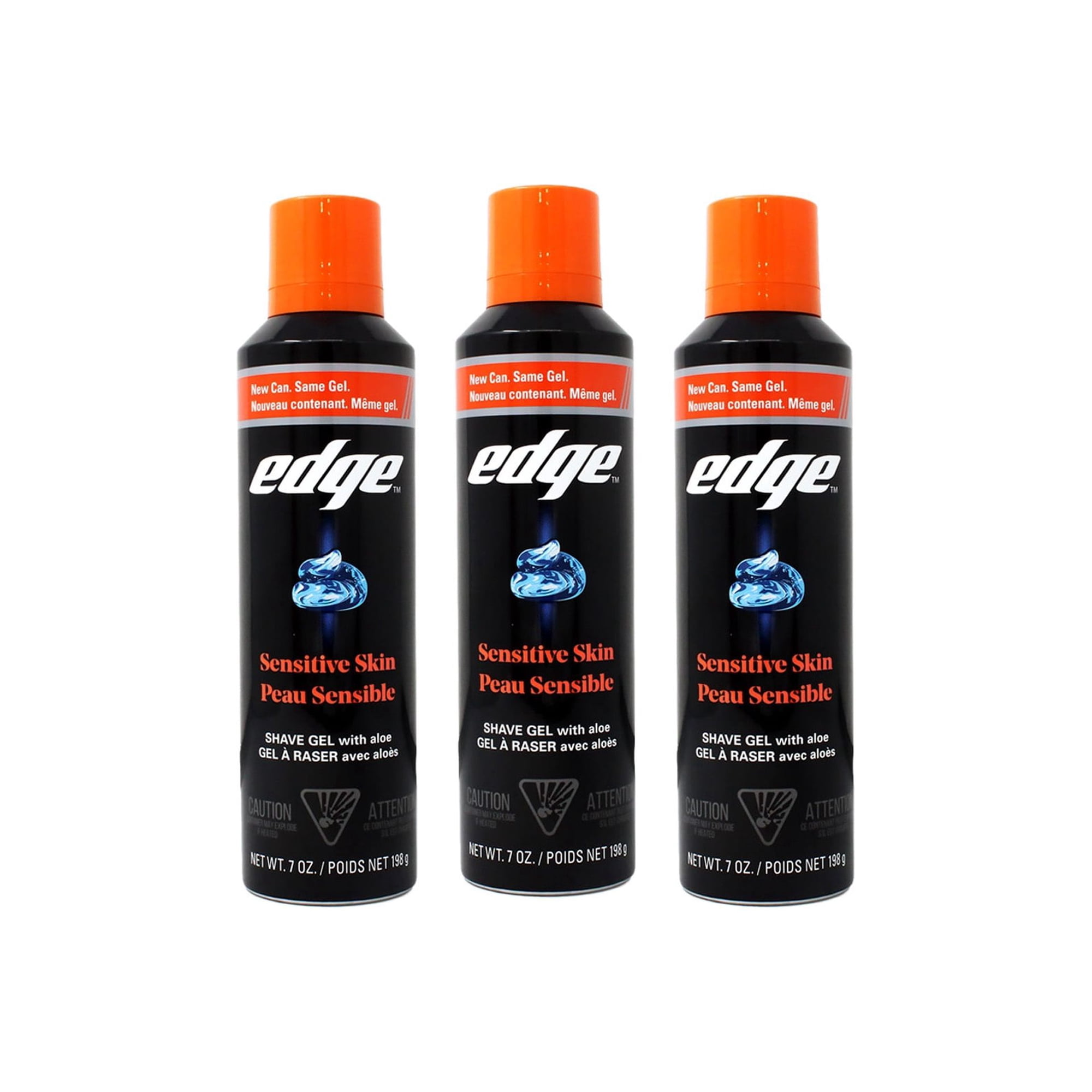 Edge Shave Gel for Men, Sensitive Skin with Aloe, 7oz (3 Pack) - Shaving Gel For Men That Moisturizes, Protects and Soothes To Help Reduce Skin Irritation