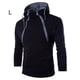 thumbnail image 1 of Sudadera con capucha para hombre, 2 cremalleras, color block, sudadera con capucha, jersey de otoño, negro, L sidaley AP002501-07, 1 of 6