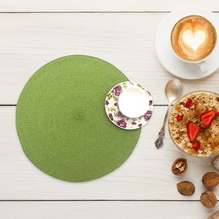 

Yesbay 5Pcs Table Mat Reusable Waterproof Round Tea Coffee Cup Coasters for Cafes