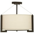 thumbnail image 4 of Possini Euro Design Stinson Modern Ceiling Light Semi Flush Mount Fixture 17 1/4" Wide Bronze 3-Light Linen Drum Shade for Bedroom Kitchen Living Room, 4 of 7