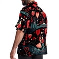 thumbnail image 3 of Valentine's Day Love Men's Short Sleeve Poplin Shirt - Casual Printed Button Down Short Summer Beach Shirts Unisex940, 3 of 6