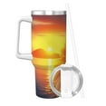 thumbnail image 2 of Easygdp Sunset Coast Sunflower Insulated Stainless Steel Hot/Cold Coffee Cup Travel Mug Cup 40oz Ice Bully With Handle, 2 of 8