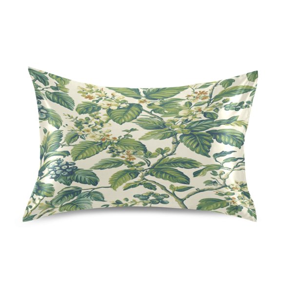 Green Fruits Satin Pillowcase 20''x26'' Double-Sided Print Soft Wrinkle Resistant