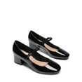 thumbnail image 4 of Women's Mary Jane Block Heel Pumps with Square Toe and Buckle Strap, 4 of 5