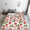 thumbnail image 5 of Fuzoiu Strawberries And Leaf Print Ultra-Soft Micro Fleece Blanket,All Seasons Flannel Throw, Lightweight Blanket for Bed, Sofa, Couch, Movie Night, Camping, and Travel-50"x40", 5 of 7