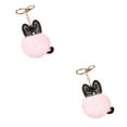 thumbnail image 2 of Qarigey Llavero con colgante de bola de piel y duradero llavero de bola de piel bolsa gato y lindo blanco blanco 2Conjunto, 2 of 6
