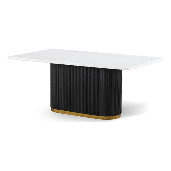 Furniture of America Jaine 72" Rectangle Indoor Dining Table, Black and White
