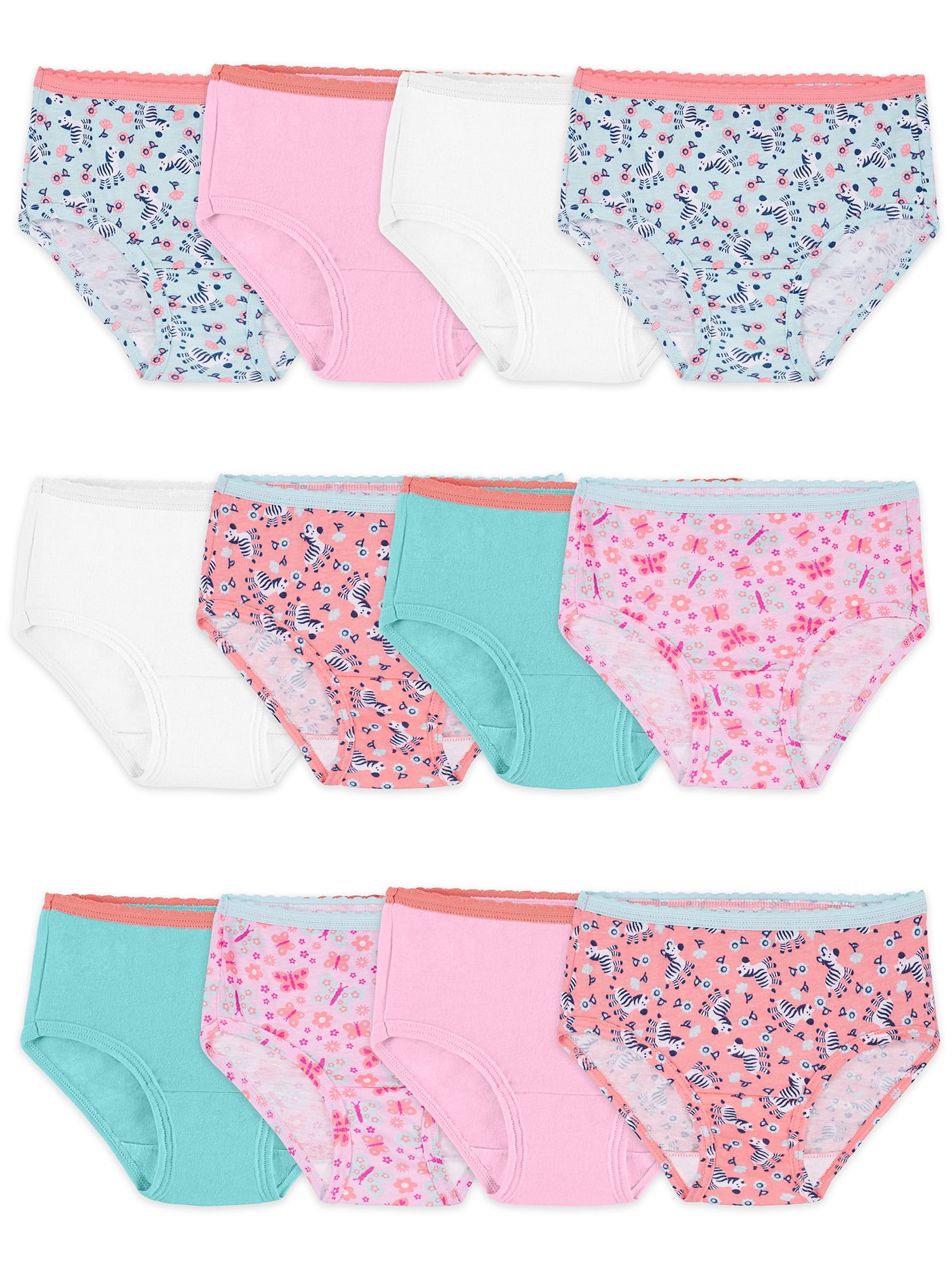Fruit of the Loom Fruit of the Loom Toddler Girl Underwear, 12 Pack Cotton Briefs Walmart