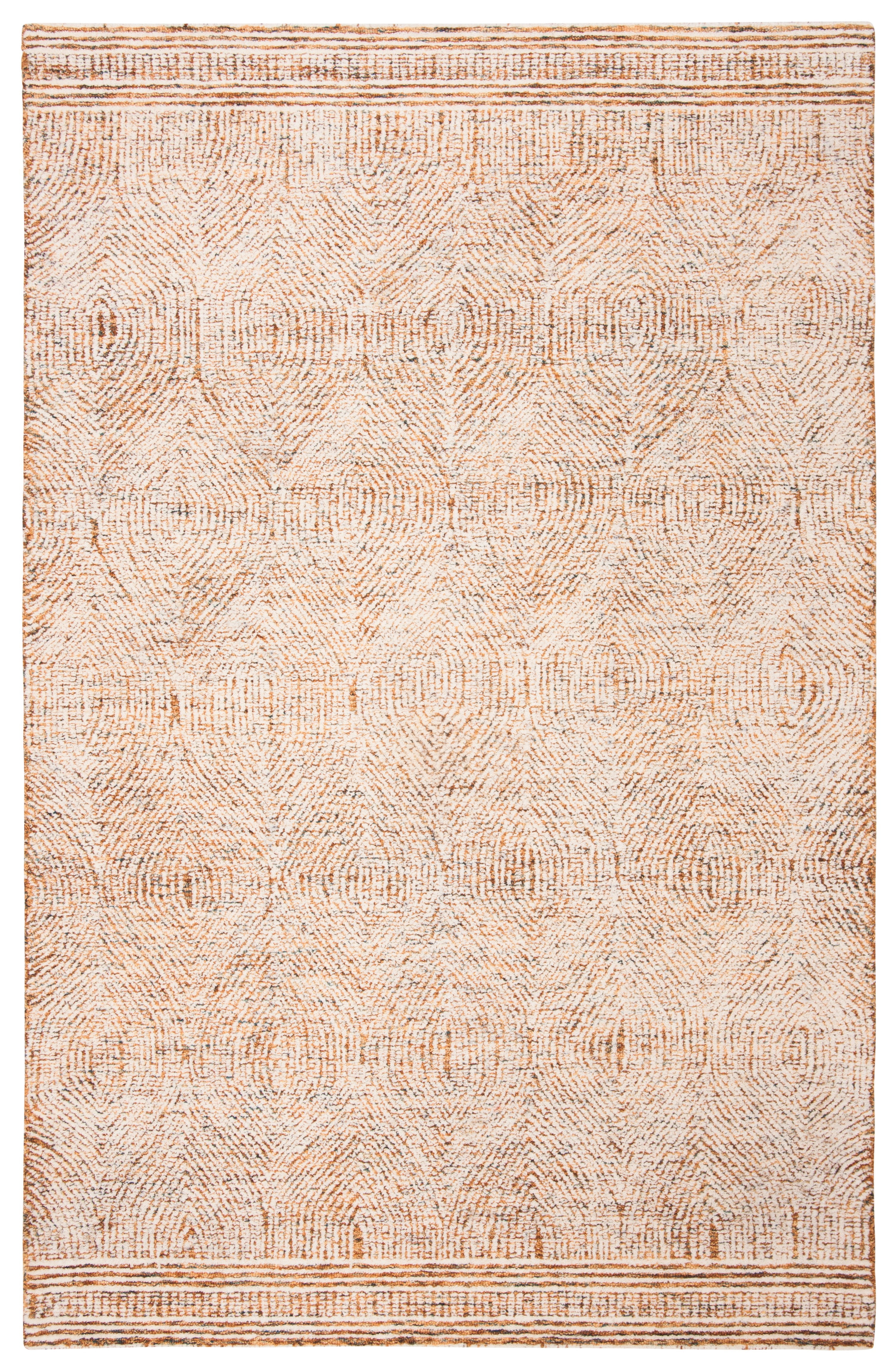 SAFAVIEH Abstract Caelestinus Ogee Wool Area Rug, Ivory/Rust, 5' x 8'