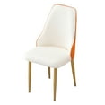 thumbnail image 3 of Dining Chair with PU Leather White solid wood metal legs (Set of 2), 3 of 6