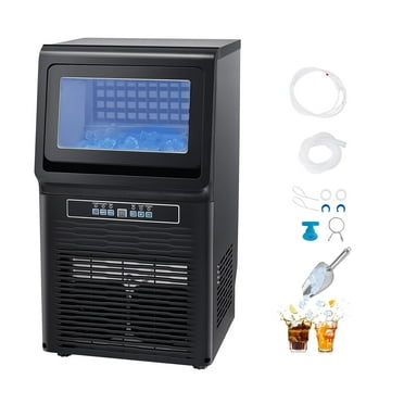 KFFKFF 80lbs/24H Commercial Ice Maker Machine Stainless Steel with 12lbs Storage Bins 36 Cubes Under Counter ice Machine 16in W, 30in H with Auto Clean