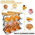 thumbnail image 5 of 4 Tier Collapsible Cooling Rack, 3 Adjustable Setting Design Wire Baking Rack Stackable Cookies Bread Cooling Racks for Cooking and Baking, Roasting, Drying, Bakers, 5 of 8