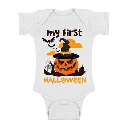 

Awkward Styles Pumpkin Baby Bodysuit My First Halloween Romper