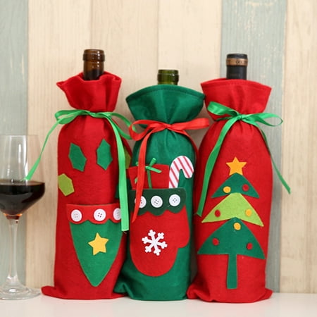 Hicoup Christmas Santa Wine Bottle Gift Bag Ornaments Cover Xmas