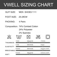 thumbnail image 4 of Calcetines VWELL Cotton para correr, 4 pares, tallas 7-11, para hombre, 4 of 6