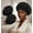 Black+Black, variant on Women's satin wide-brimmed high-elasticity sleeping hat, curly hair, natural hair quality care hat